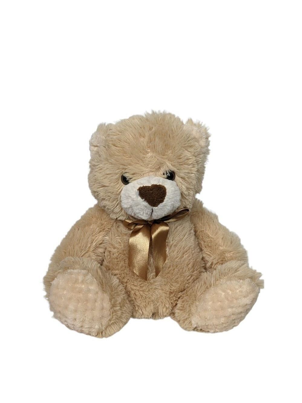 Best Made Toys Tan Teddy Bear Plush 11.5 Inch Gold Bow